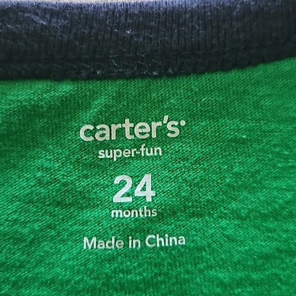 Carter's Baby Green Romper Basketball Short Sleeve Outfit Size 24M - Picture 7 of 7